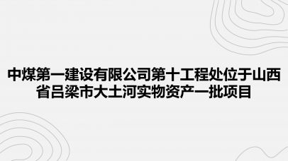 中煤第一建设有限公司第十工程处位于山西省吕梁市大土河实物资产一批项目