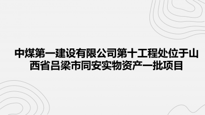 中煤第一建设有限公司第十工程处位于山西省吕梁市同安实物资产一批项目