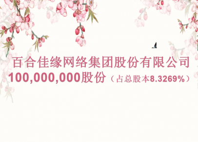 [北京市]百合佳缘网络集团股份有限公司100,000,000股份（占总股本8.3269%）