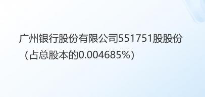 [广州市]广州银行股份有限公司551751股股份（占总股本的0.004685%）