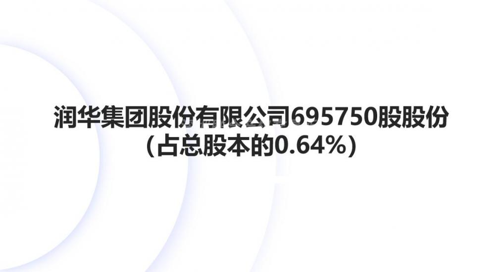 润华集团股份有限公司695750股股份（占总股本的0.64%）
